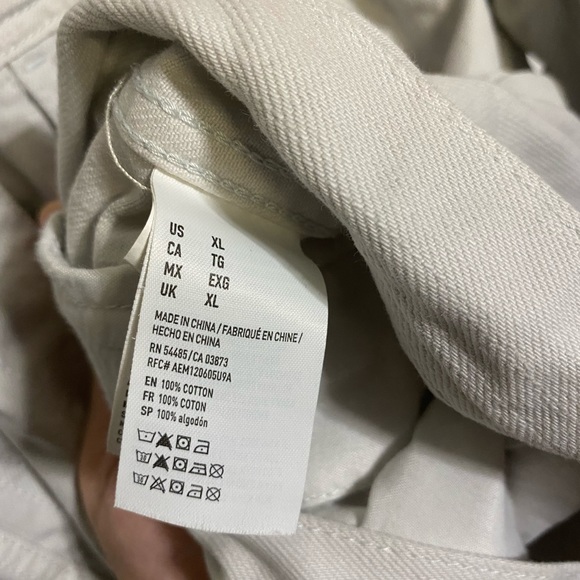 American Eagle Women’s Distressed Denim Jean Jacket Button Down White Size XL - Picture 4 of 8